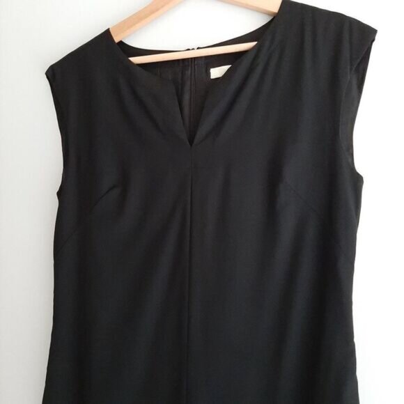 JOSEF | Classic Sleeveless Sheath Split Neck Mini Dress Black Sz S - Picture 6 of 12